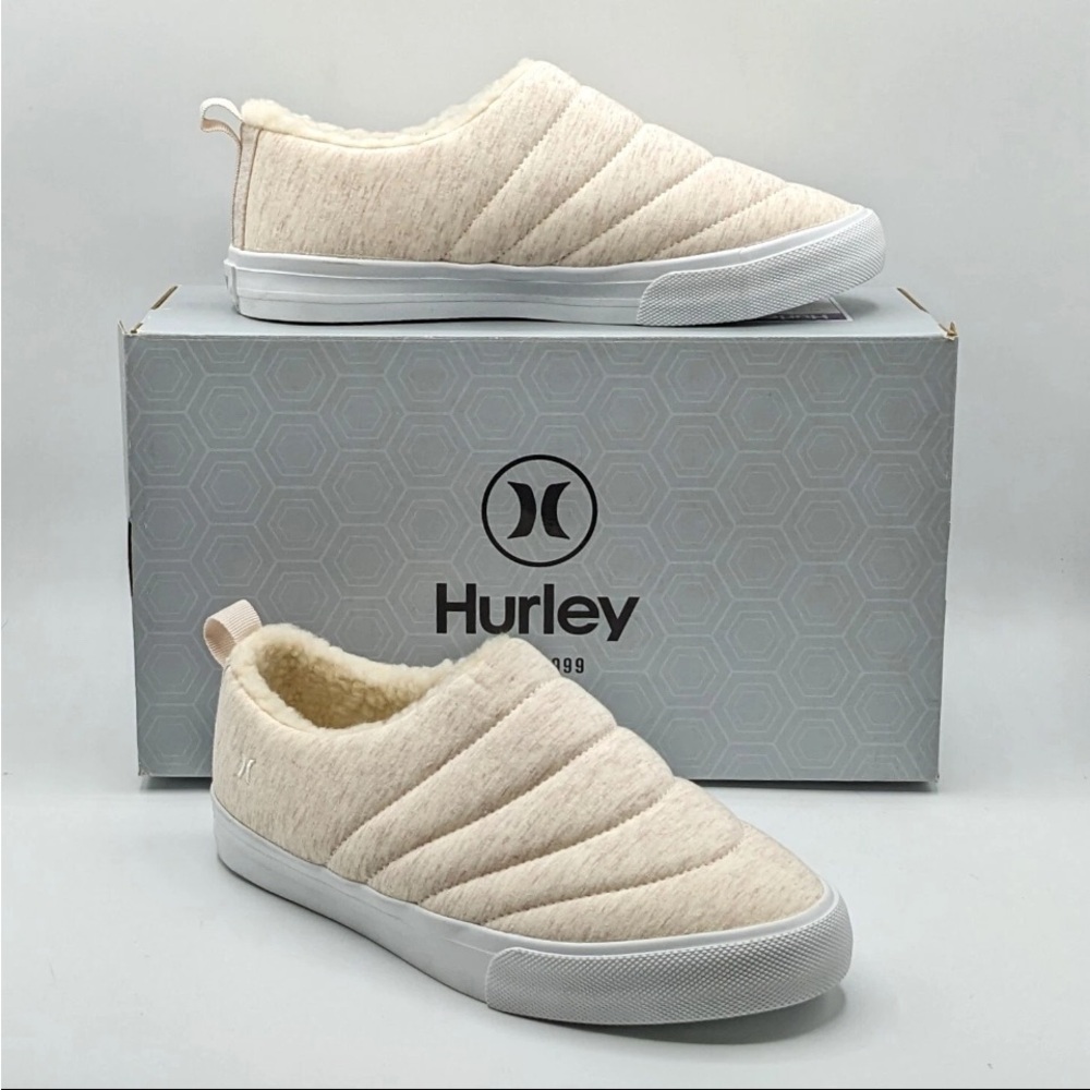 Hurley Arlo Puffer White Sneakers Size 6 Slip On Clog Shoes